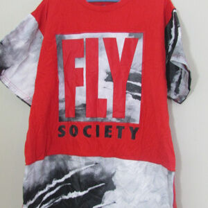 Fly Society Mens Shirt XL Red Black Gray